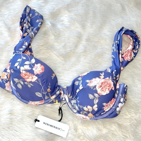 Weworewhat Claudia Bikini Top In Floral Toile - Picture 5 of 7